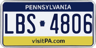 PA license plate LBS4806