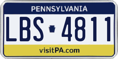 PA license plate LBS4811