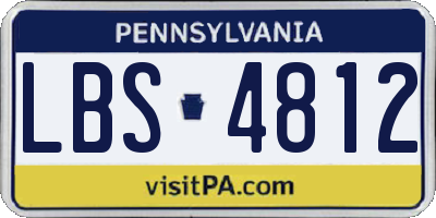 PA license plate LBS4812