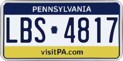 PA license plate LBS4817