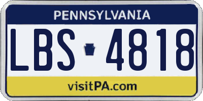 PA license plate LBS4818