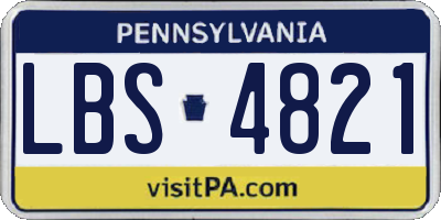 PA license plate LBS4821