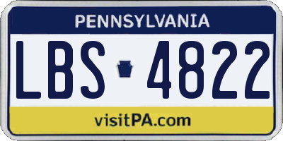 PA license plate LBS4822