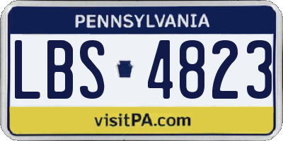 PA license plate LBS4823