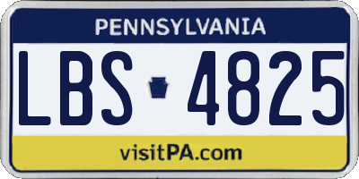 PA license plate LBS4825