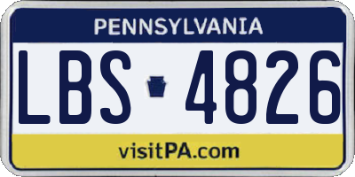 PA license plate LBS4826