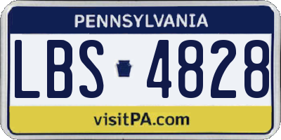 PA license plate LBS4828