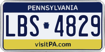 PA license plate LBS4829