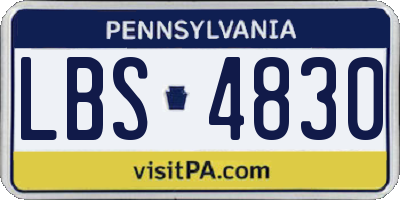 PA license plate LBS4830