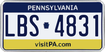 PA license plate LBS4831