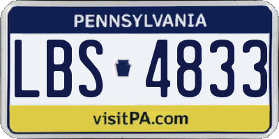 PA license plate LBS4833