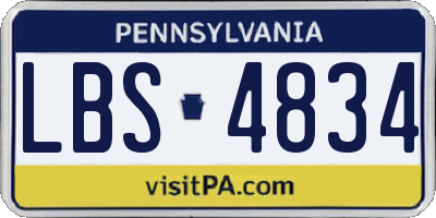 PA license plate LBS4834