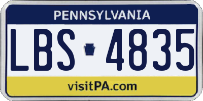 PA license plate LBS4835