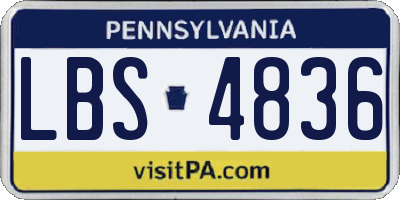 PA license plate LBS4836