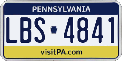 PA license plate LBS4841
