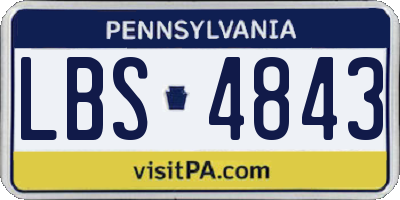 PA license plate LBS4843
