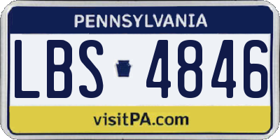 PA license plate LBS4846