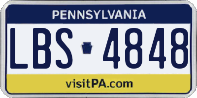 PA license plate LBS4848