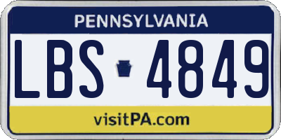 PA license plate LBS4849