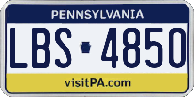 PA license plate LBS4850