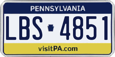 PA license plate LBS4851
