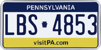 PA license plate LBS4853