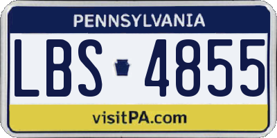 PA license plate LBS4855