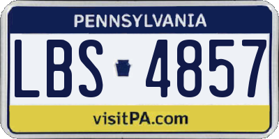 PA license plate LBS4857