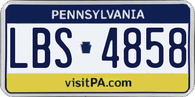 PA license plate LBS4858