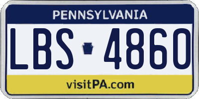 PA license plate LBS4860