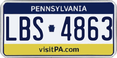 PA license plate LBS4863