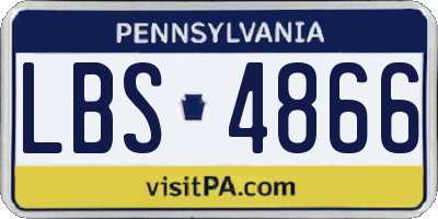 PA license plate LBS4866