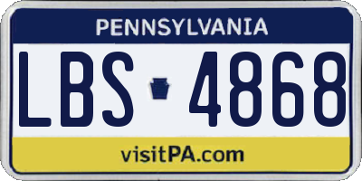 PA license plate LBS4868