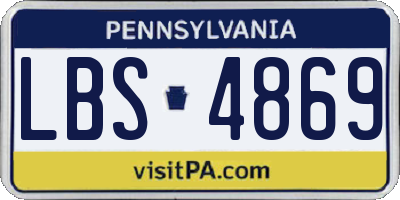 PA license plate LBS4869