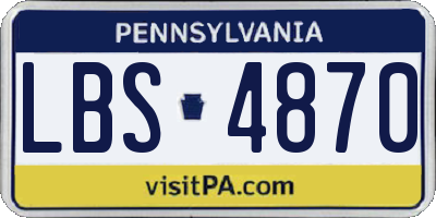 PA license plate LBS4870