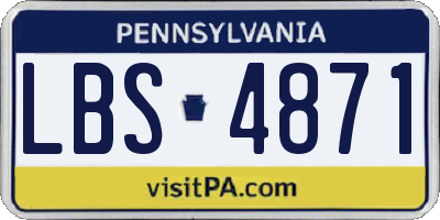 PA license plate LBS4871