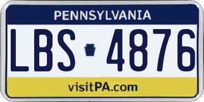 PA license plate LBS4876