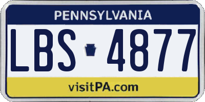 PA license plate LBS4877
