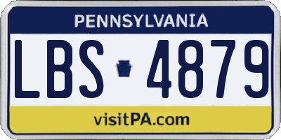 PA license plate LBS4879