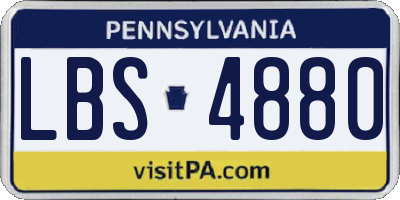 PA license plate LBS4880