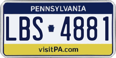 PA license plate LBS4881
