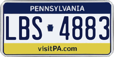 PA license plate LBS4883