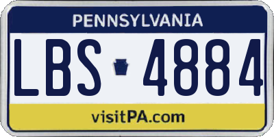 PA license plate LBS4884