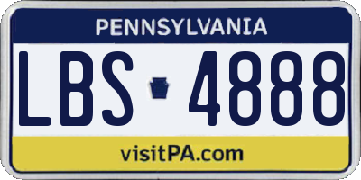 PA license plate LBS4888