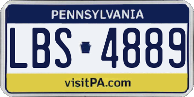 PA license plate LBS4889