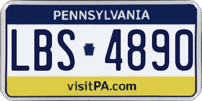 PA license plate LBS4890