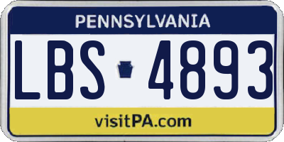 PA license plate LBS4893