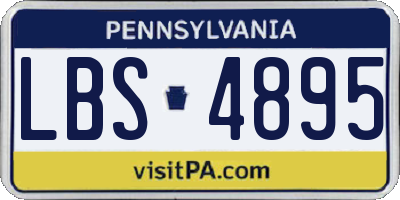 PA license plate LBS4895
