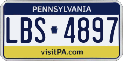 PA license plate LBS4897