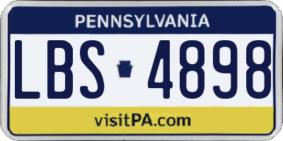 PA license plate LBS4898
